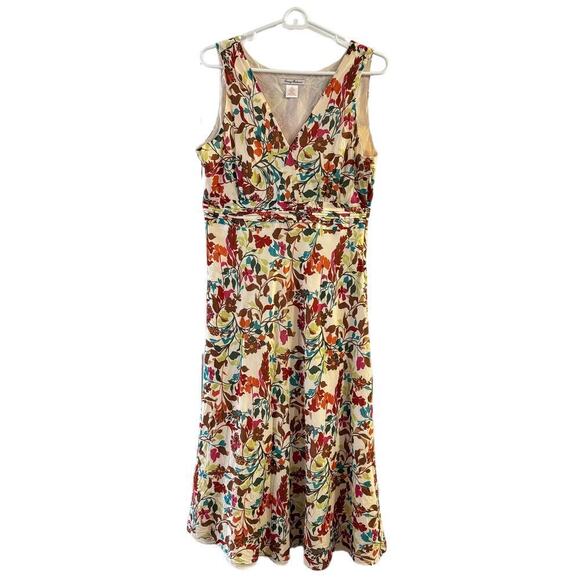 Tommy Bahama Silk Cotton Blend Floral Knee Length A-Line Dress Size 12 - Picture 1 of 5